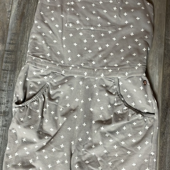 Matilda Jane Gray White Yellow Floral Stardust Overalls - Picture 5 of 8